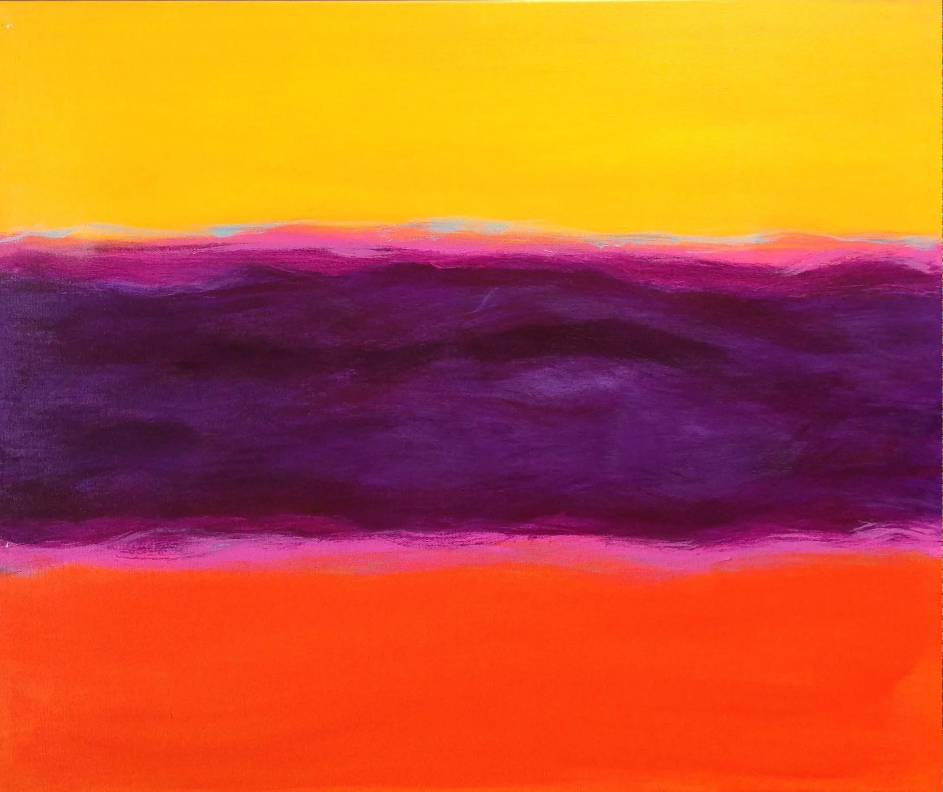 “Post storm cloud at sunset” 24” x 20” acrylic on stretched canvas