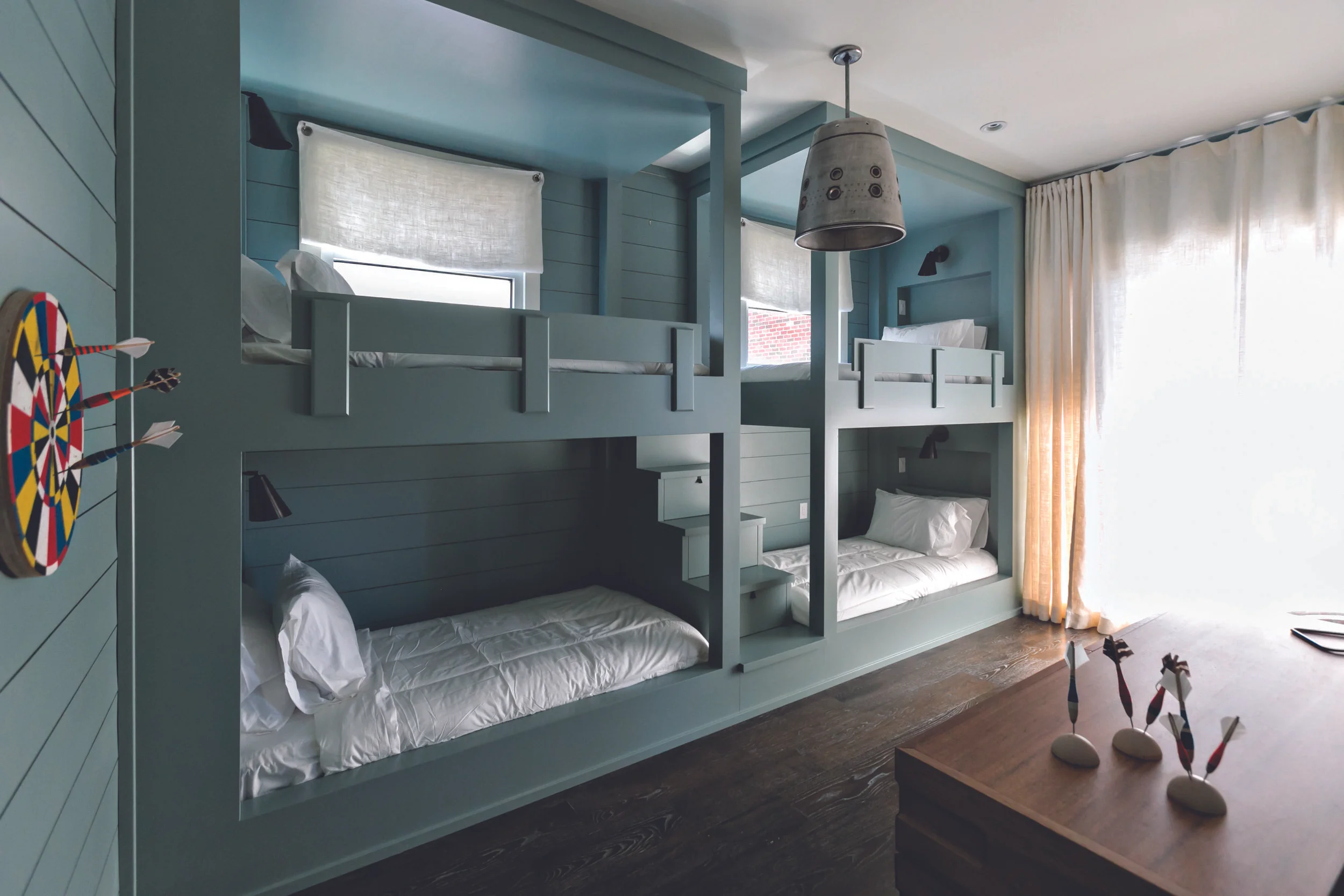 Custom bunk beds in the kids’ room. Photo by J. Ashley Photography .