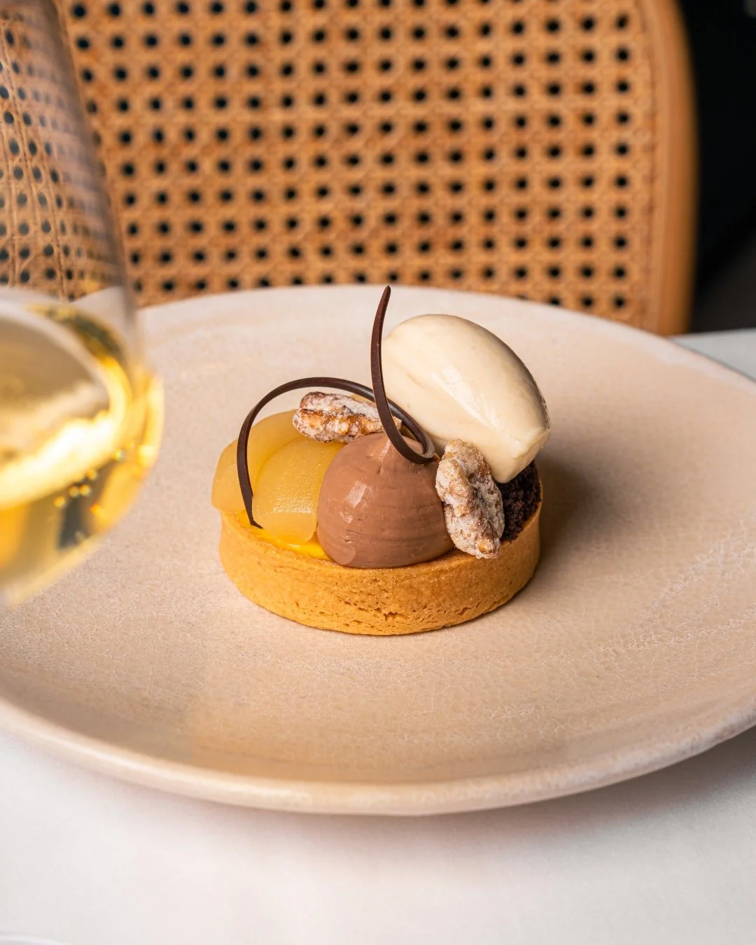 A refined indulgence: our Dark Chocolate Moelleux. Served with walnut cr&eacute;meux, poached pears and smooth coffee ice cream.

Available on our lunch, dinner and tasting menus, a firm favourite for good reason.

#TheFrenchTable #modernfrenchcuisin