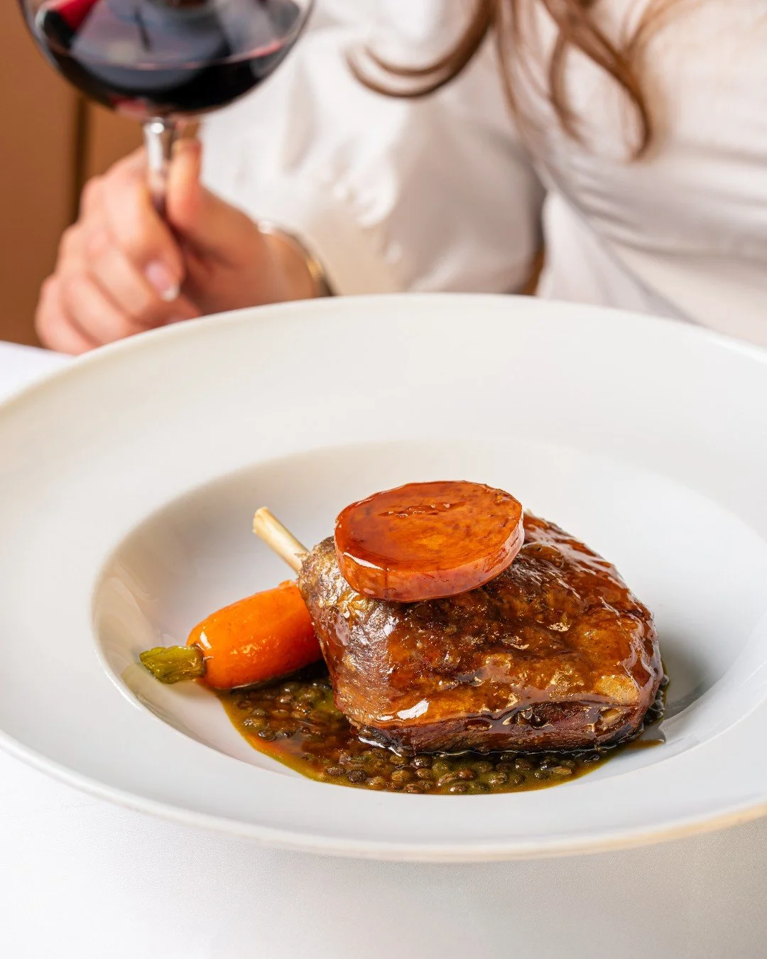 Lunch plans?

Our roast Berkshire pork with prune, apple and sauce Robert is everything you want from a French main, rich, comforting and full of flavour.

Finish with cr&egrave;me br&ucirc;l&eacute;e and that perfect caramelised top.

A very good wa