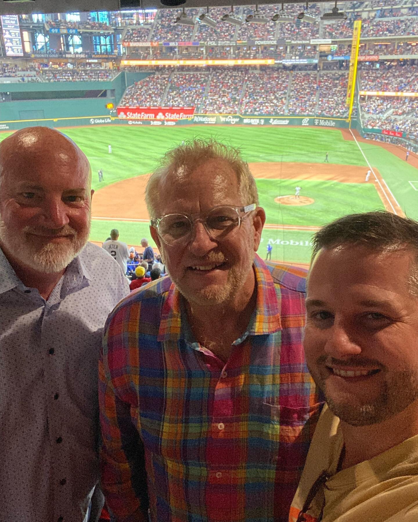 I finally got to my first New York @yankees game this season of all things in Arlington, Texas at Globe Life Stadium with my great friends Dan Dean (@danpcd ) and @dusty_dean . I also experienced a wonderful Sunday at @theheartlandchurch in Carrollto