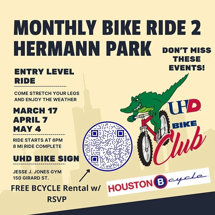 UHD Monthly Bike to Hermann Park April
