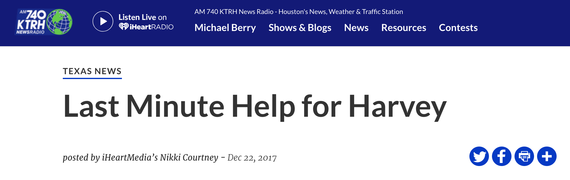 Last Minute Help for Harvey