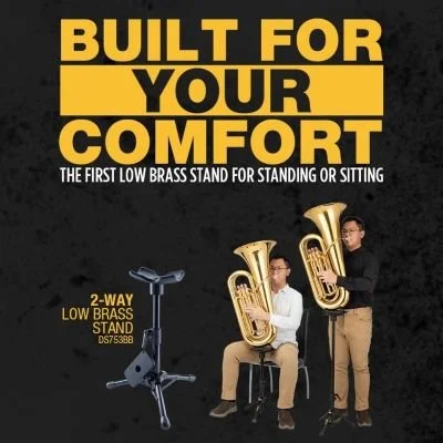 New HERCULES DS753BB Stand: Flexible Support for Low Brass Players