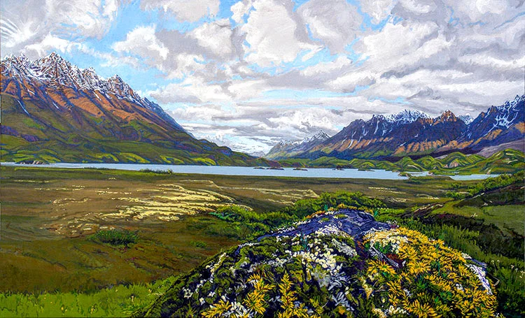 Upper Tebay Lake, 2008 (oil on canvas, 72” x 44”)