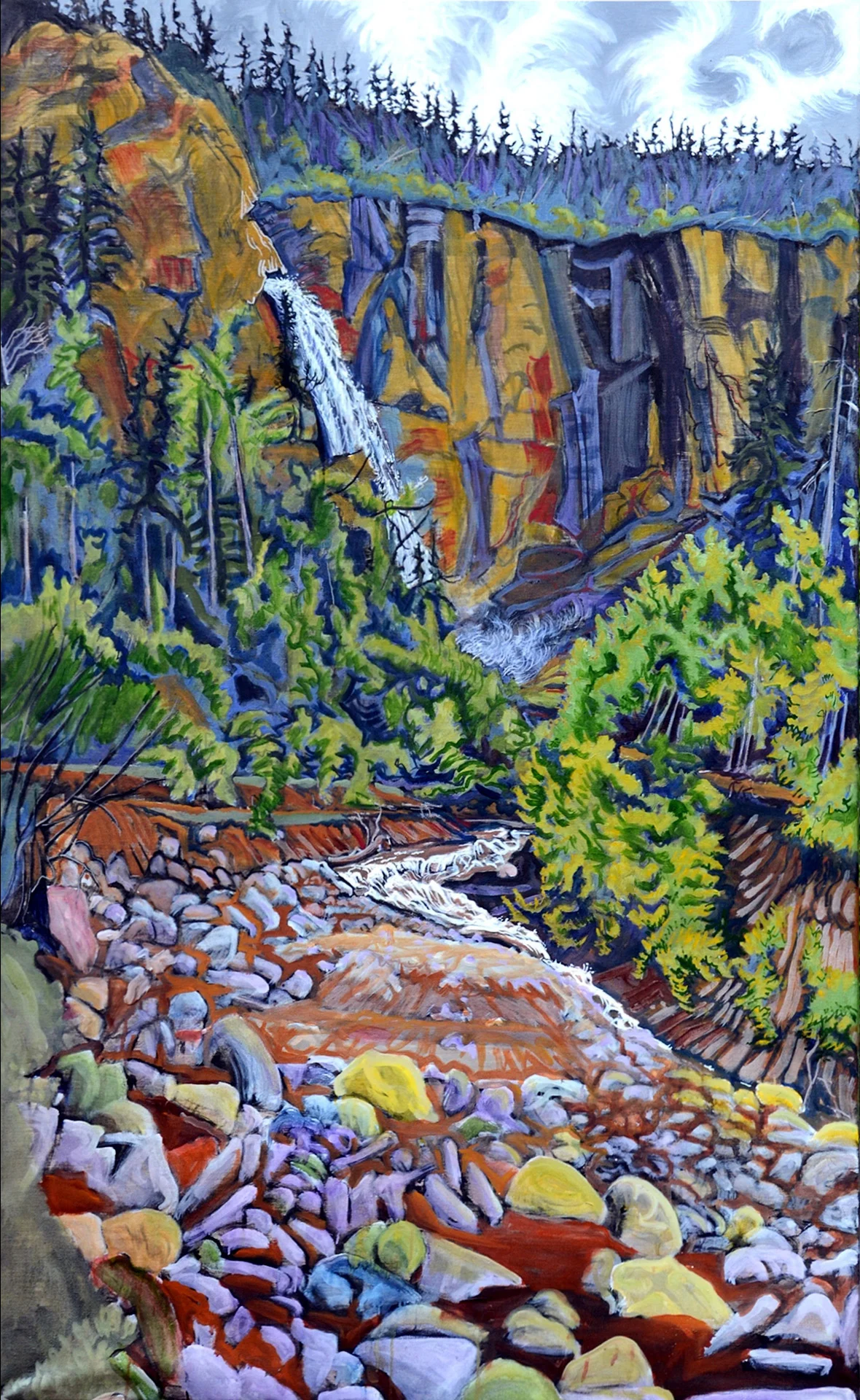 Nizina Waterfall, 2012 (oil on canvas, 44” x 72”)