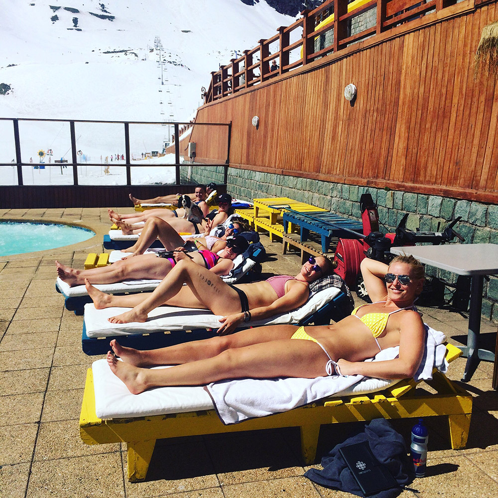 post ski tanning sesh