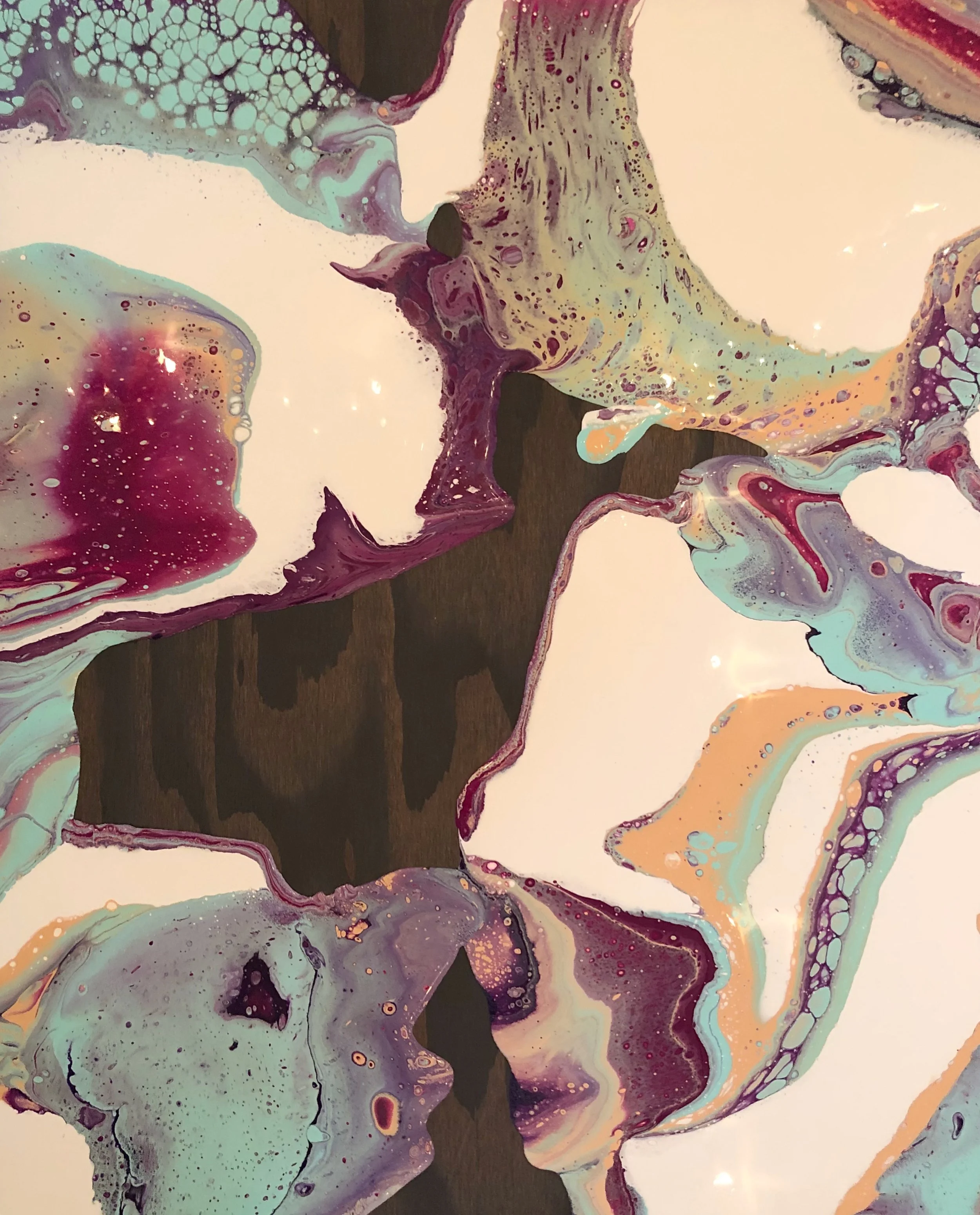 17” x 21” | Acrylic Pour on Stained Wood Panel | sold