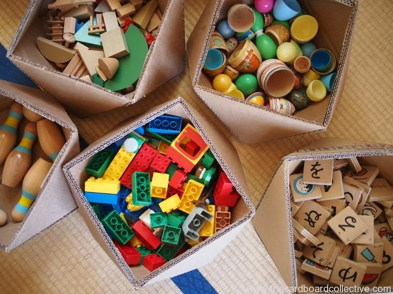 diy toy box from cardboard box
