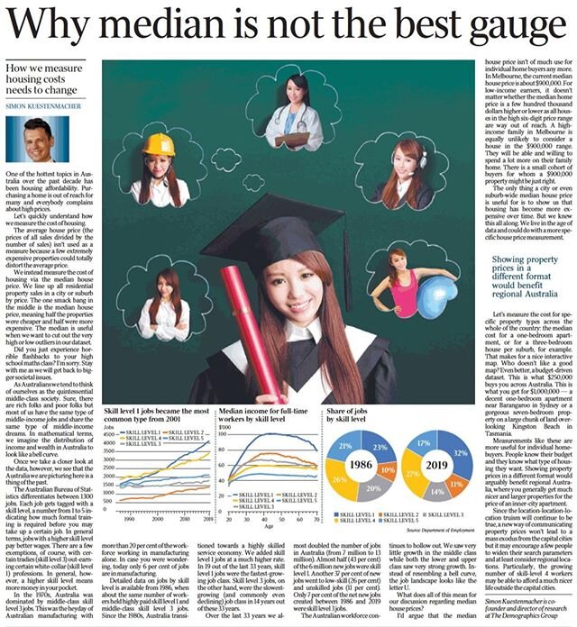 In my current column I discuss the usefulness of median house prices.⠀
⠀
I think median house price aren't too useful for home buyers any more. In Melbourne, the median house price is about $900,000. For low-income earners, it doesn&rsquo;t matter wh