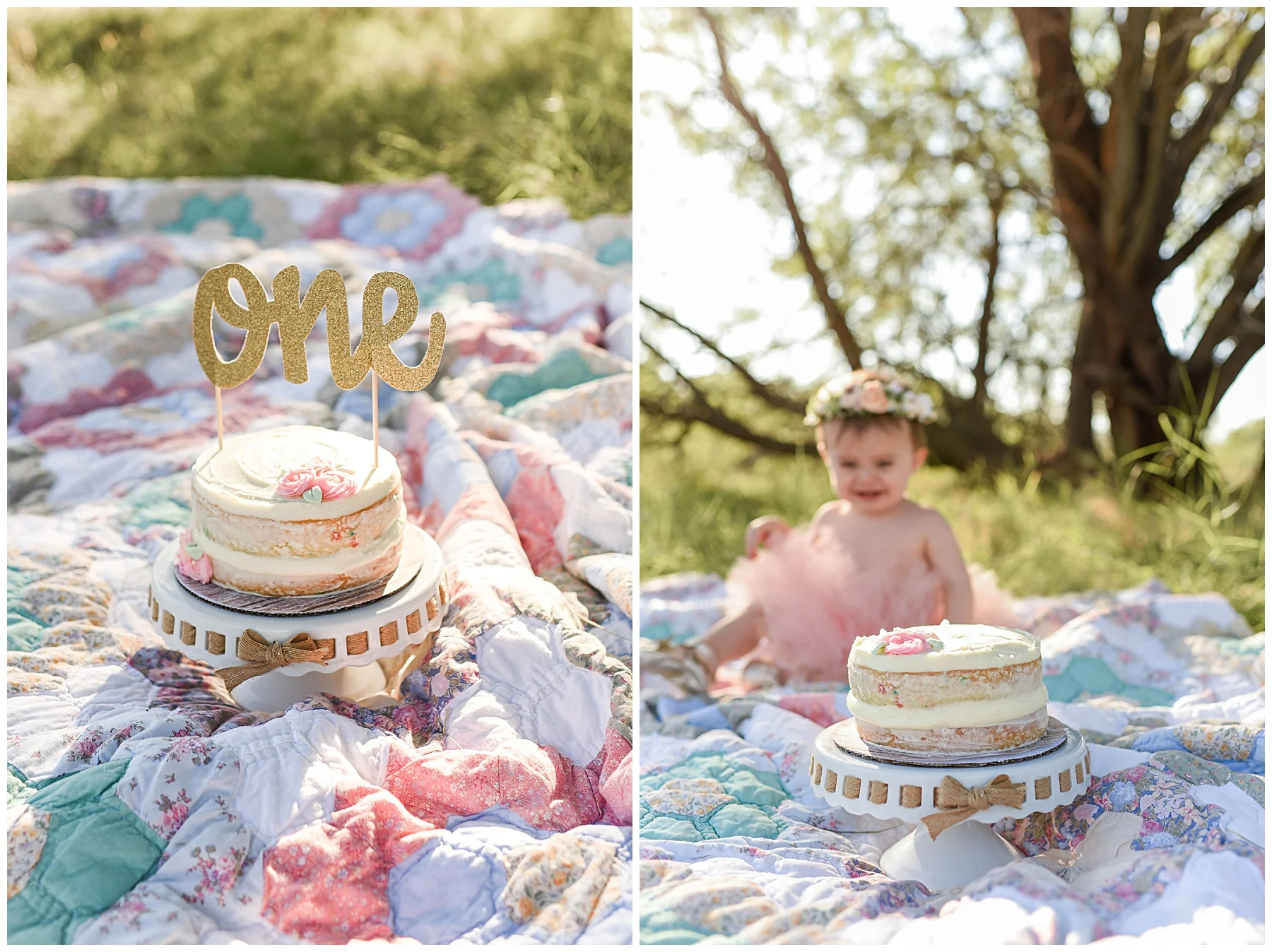 Phoenix Vintage First Birthday cake Smash session | SweetLife Photography