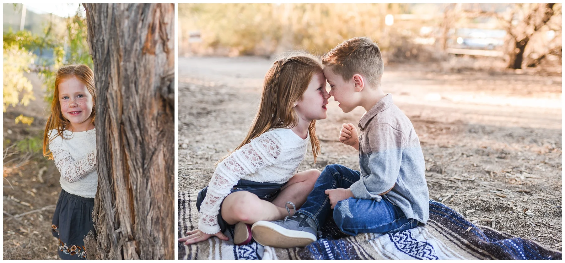 Twins touching noses | Phoenix Lifestyle Family Portraits