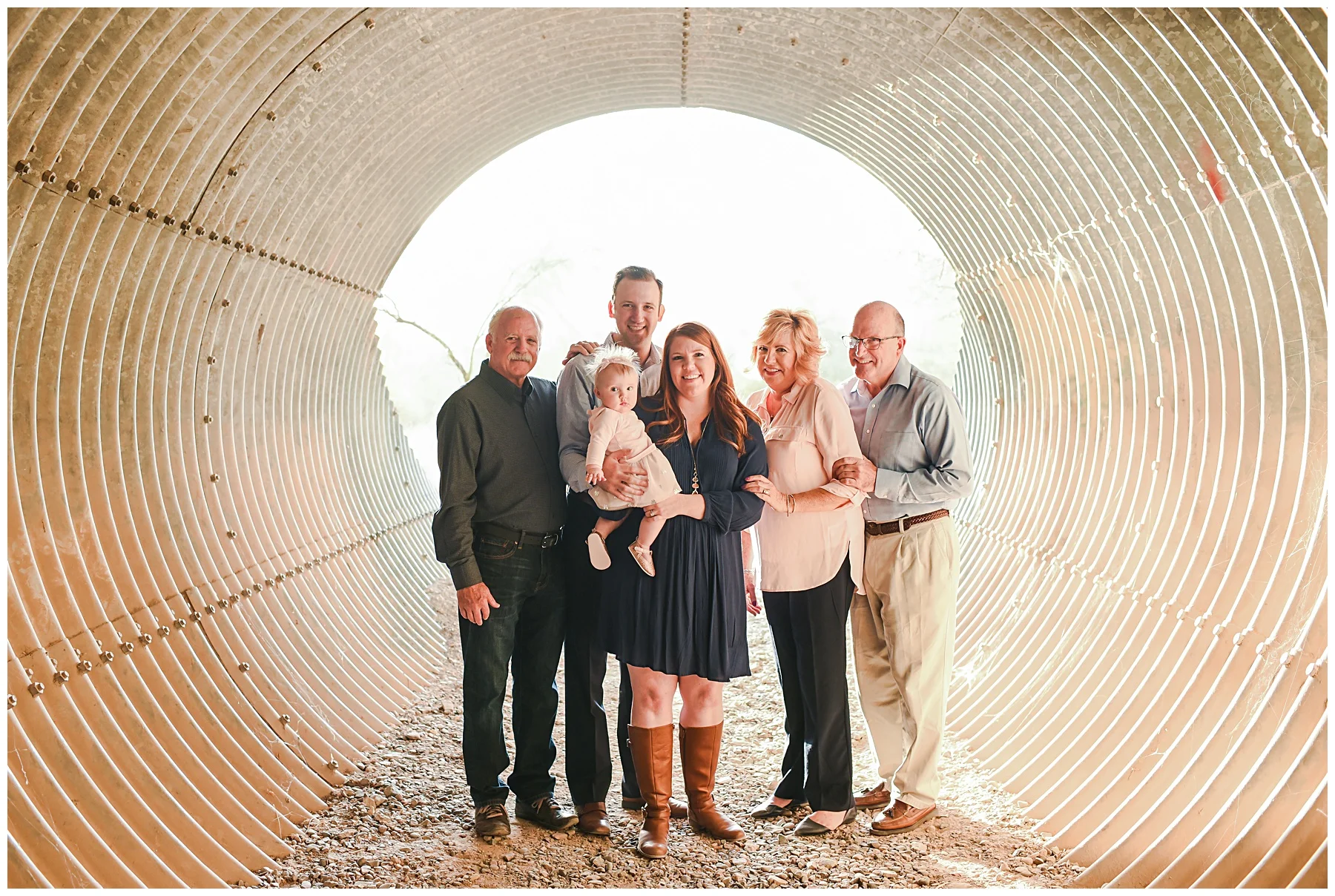 Family with grandparents in tunnel | SweetLife Photography