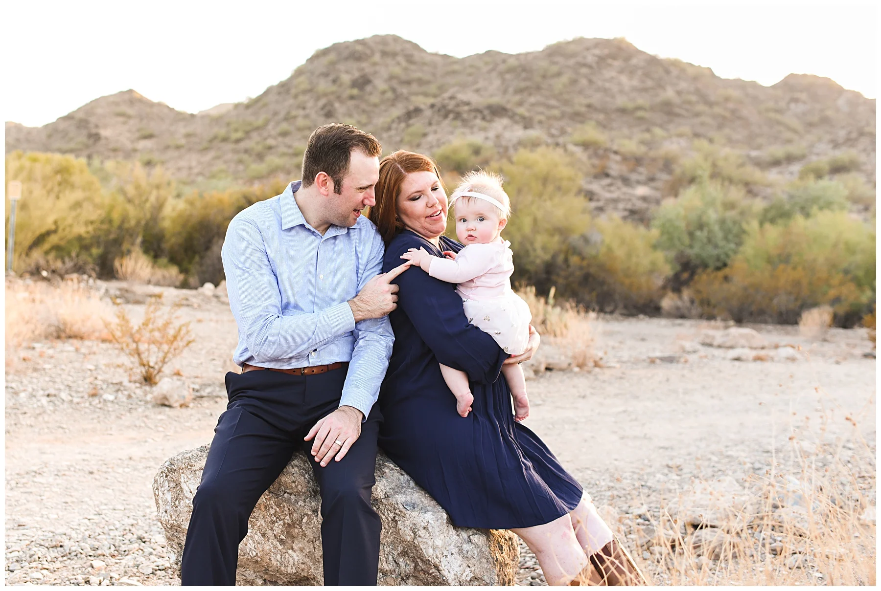Phoenix family of three on a rock | SweetLife Photography