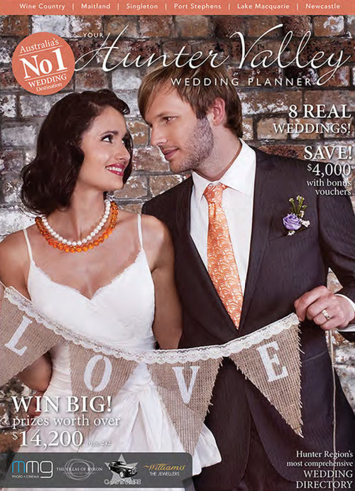 Hunter valley wedding photography magazine cover