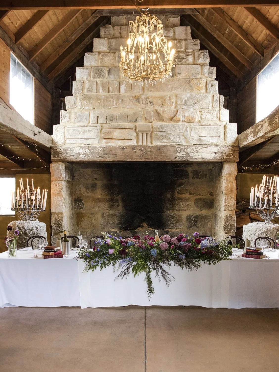 bridal table setup at Peppers Creek Barrel Room  