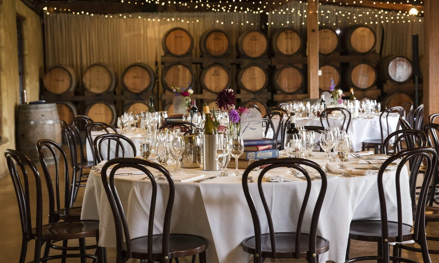 table setup at Peppers Creek Barrel Room  