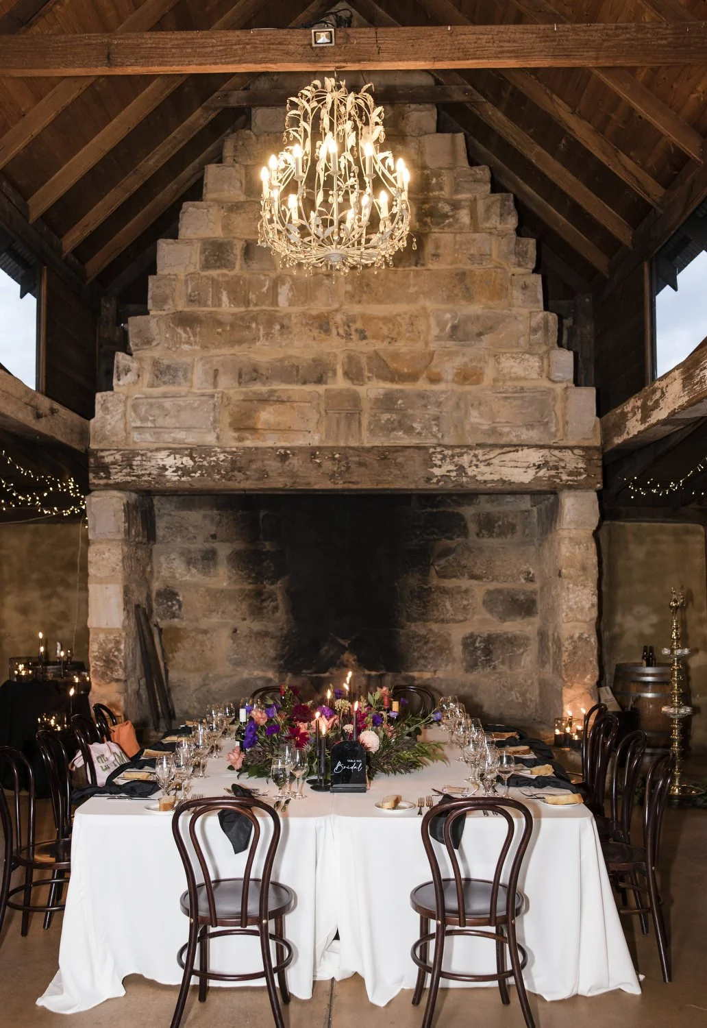 wedding setup at Peppers Creek Barrel Room  Hunter Valley 