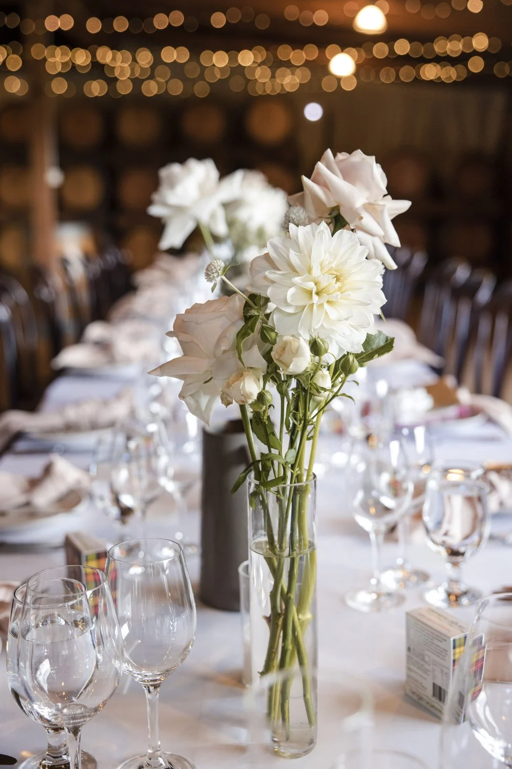 table setup at Peppers Creek Barrel Room  