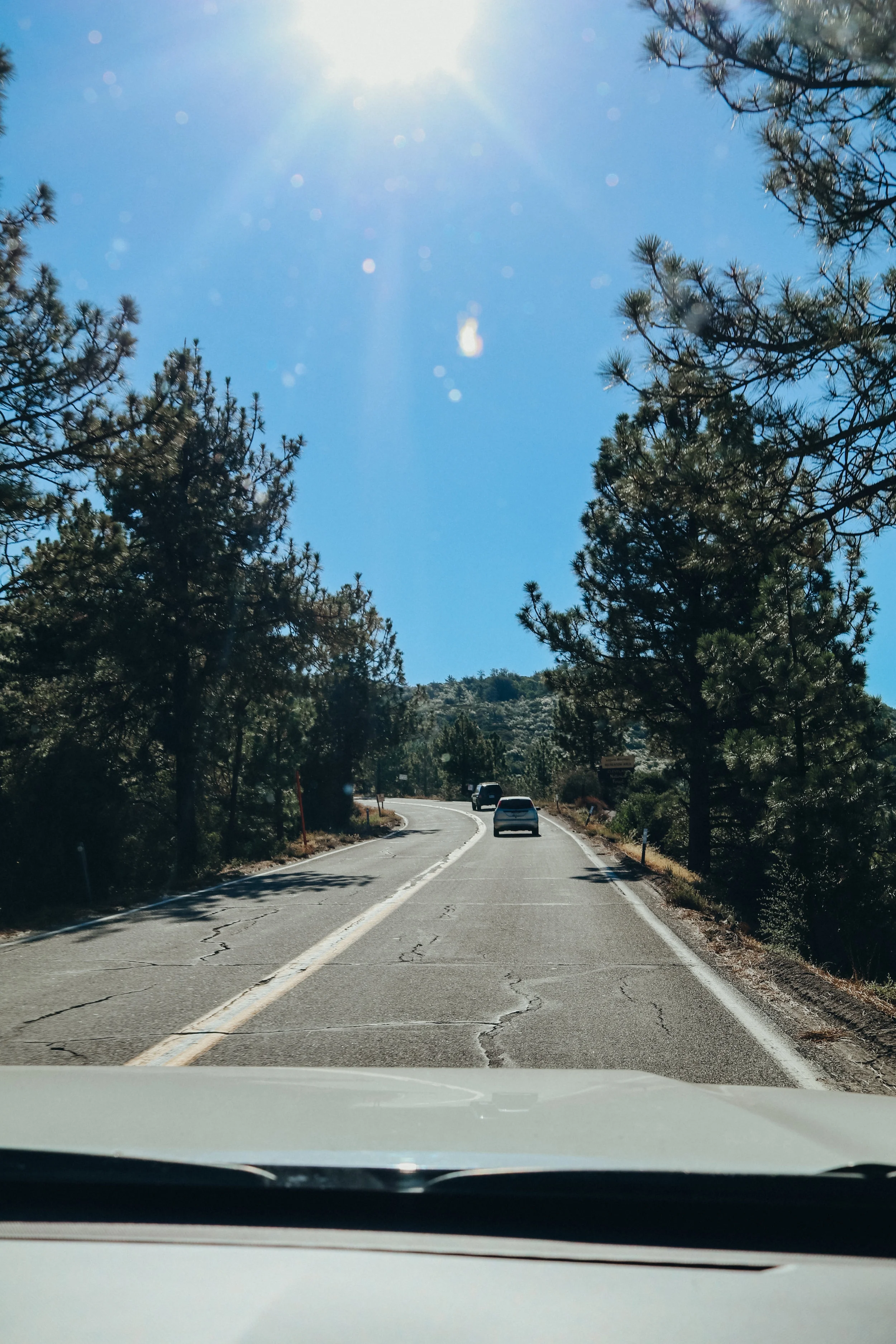 Driving up to the summit of Mount Laguna