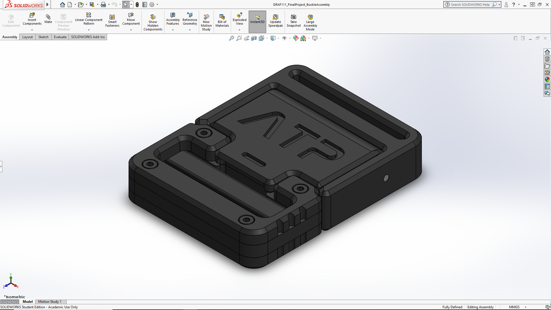  The SLC design was originally modeled in Solidworks. Pictured here is the fourth major revision. 