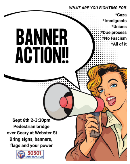 50501SF Banner Drop over Geary at Webster St