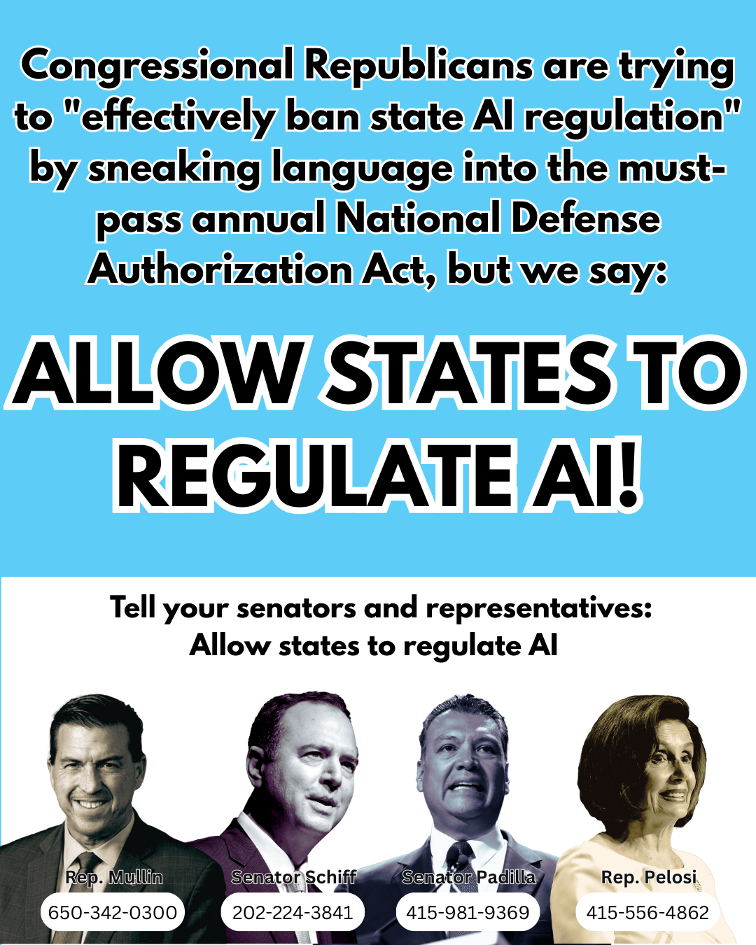 Tell Members of Congress: Allow States to Regulate Artificial Intelligence!