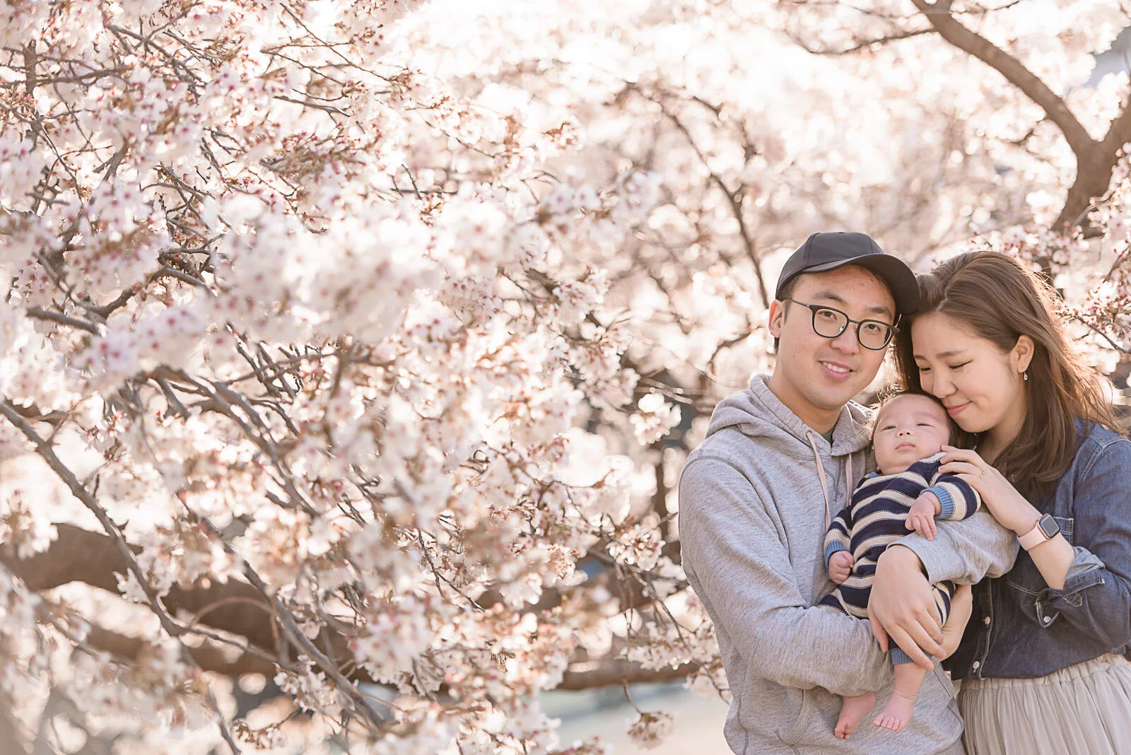 2019年の桜の家族撮影 - 生後2ヶ月の男の子