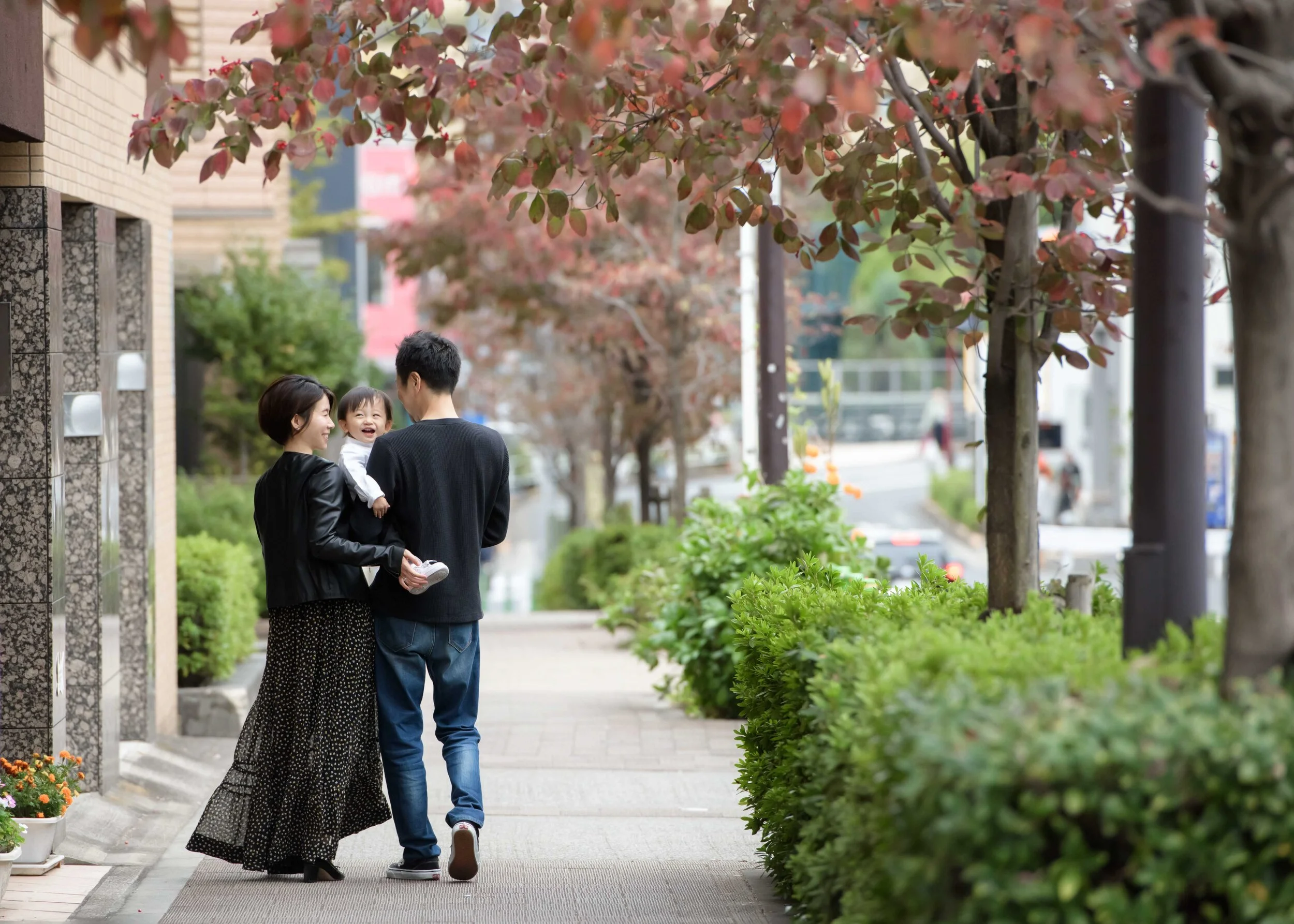 2020年秋の街中での家族撮影