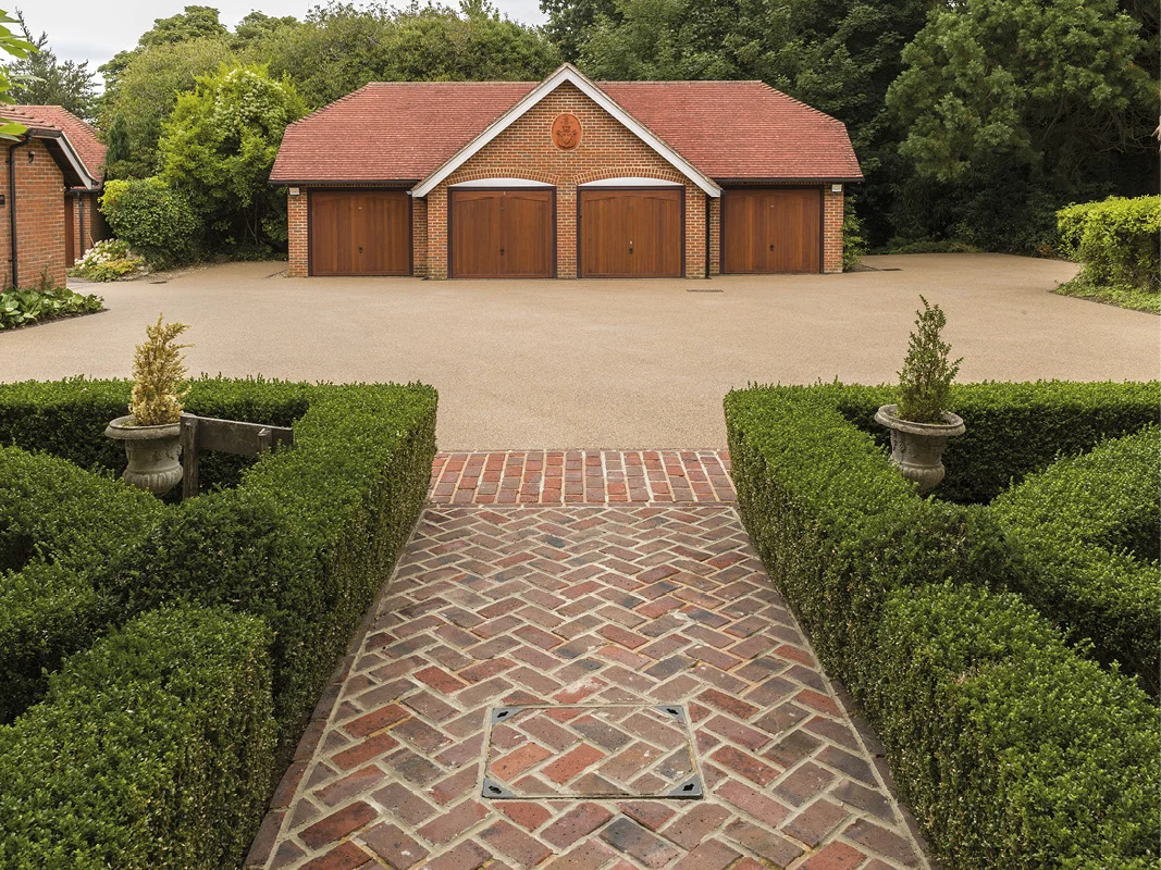 Clay brick paving path
