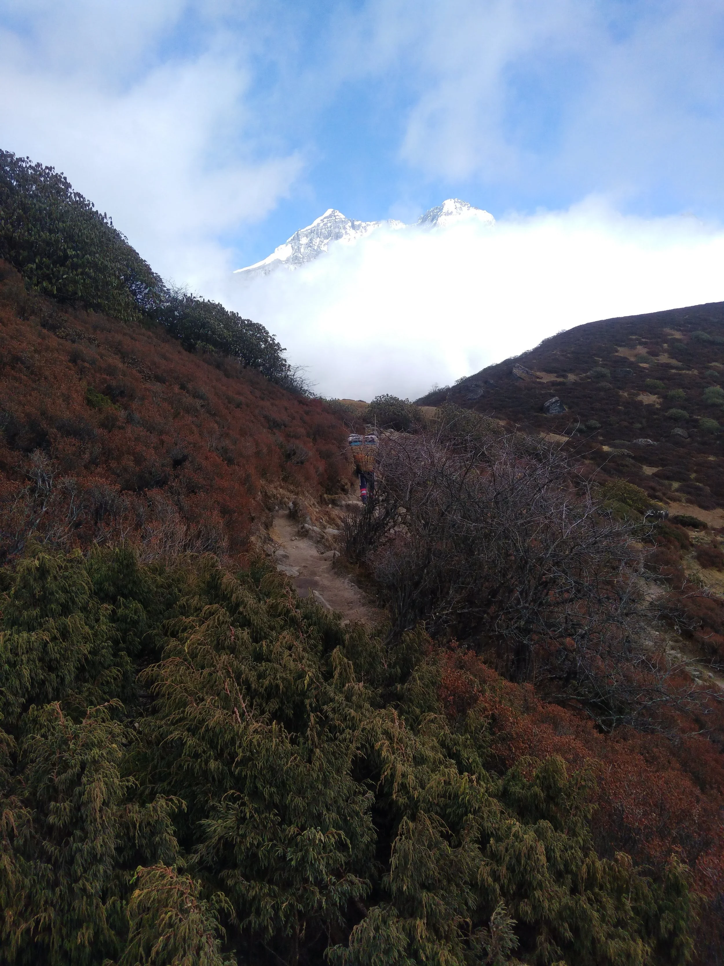 On route Kokchurung on the Goecha La trail
