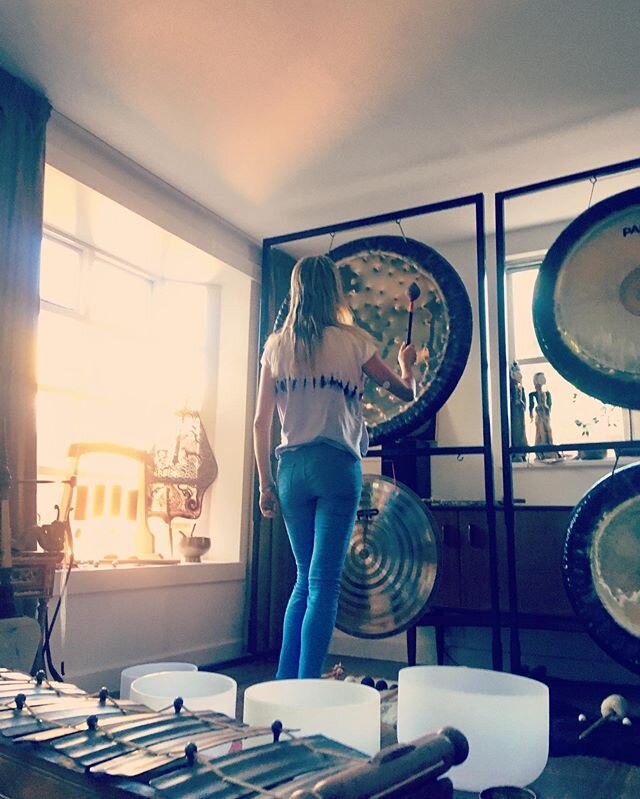 Recording today&rsquo;s uplifting and restorative gong bath. Now uploaded to Sarasa Sound on YouTube and soundcloud. #relaxation #gongs #singingbowls #uplifting #meditation