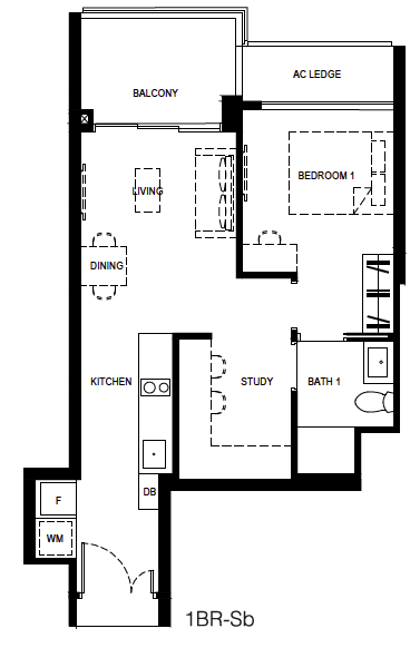 Normanton Park 1-Bedroom + Study 1BR-Sb layout.png