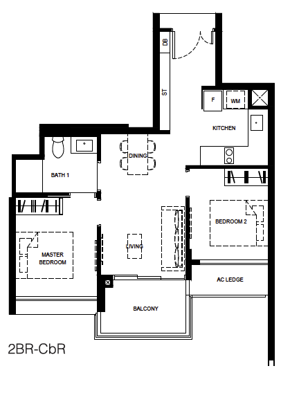 Normanton Park 2-Bedroom Compact 2BR-CbR layout.png