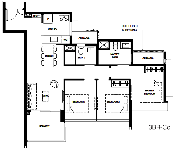 Normanton Park 3-Bedroom Compact 3BR-Cc layout.png