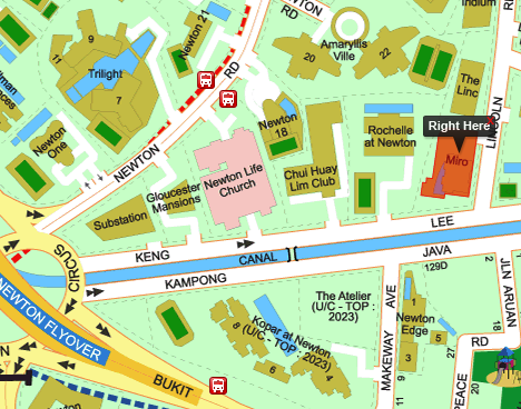 Miro location, courtesy Streetdirectory