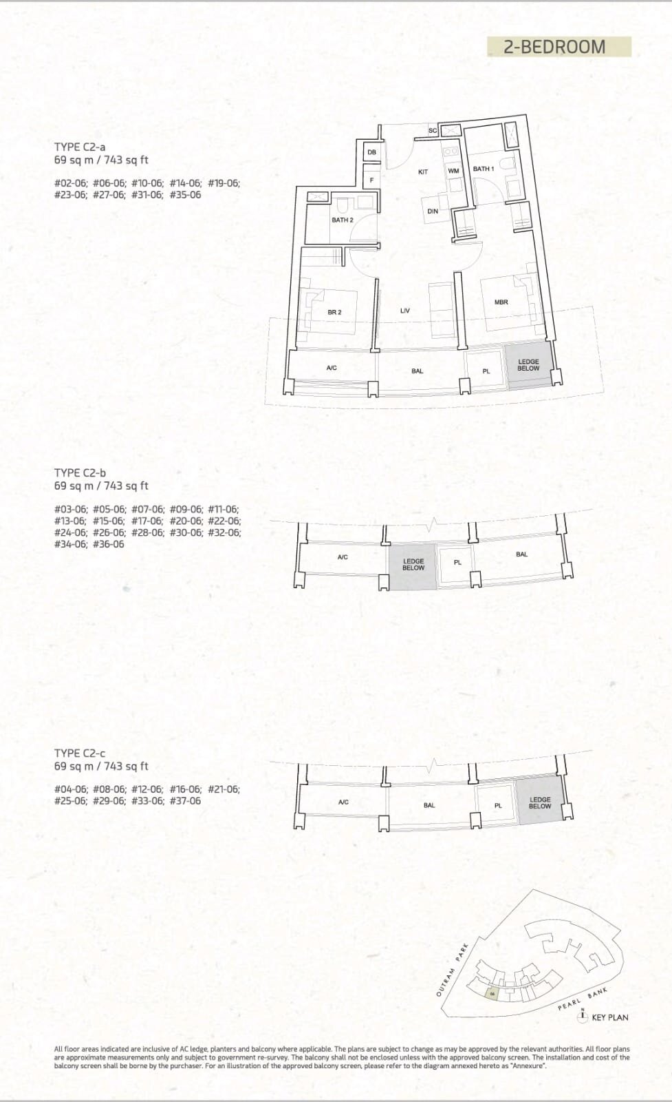 OPB Floor plan 2B C2-a, b and c