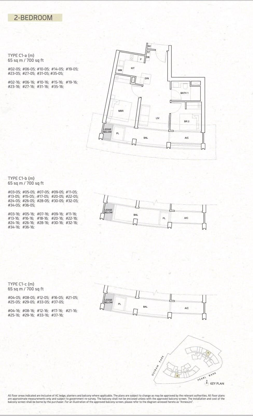 OPB Floor plan 2B C1-a(m), b(m) and c(m)