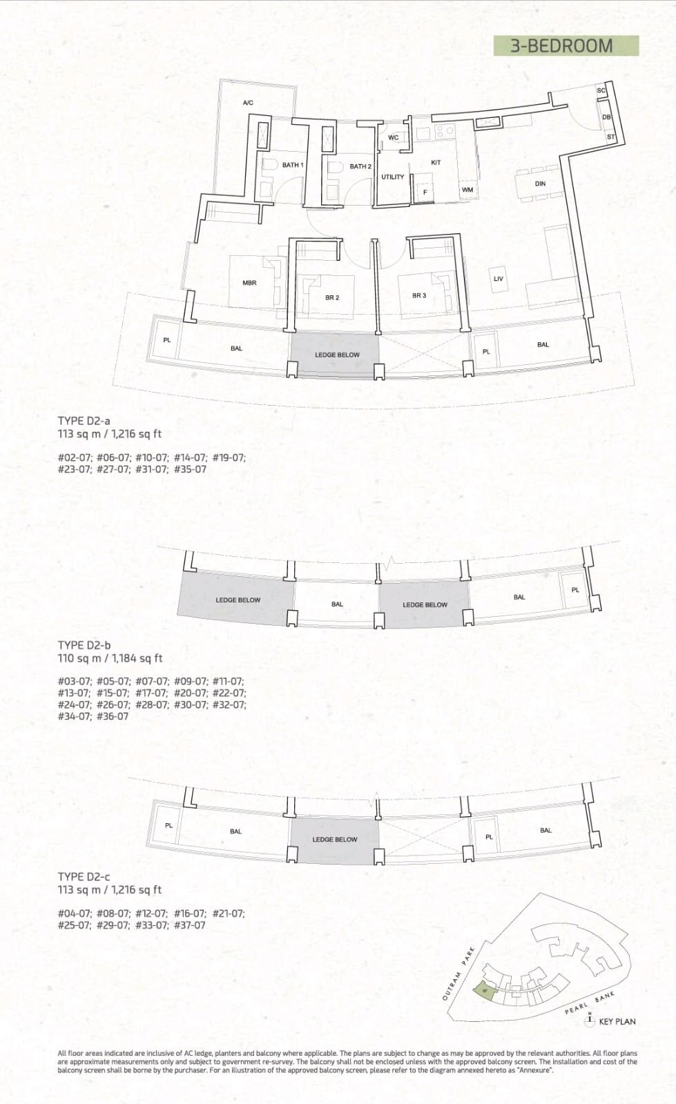 OPB Floor plan 3B D2-a, b and c