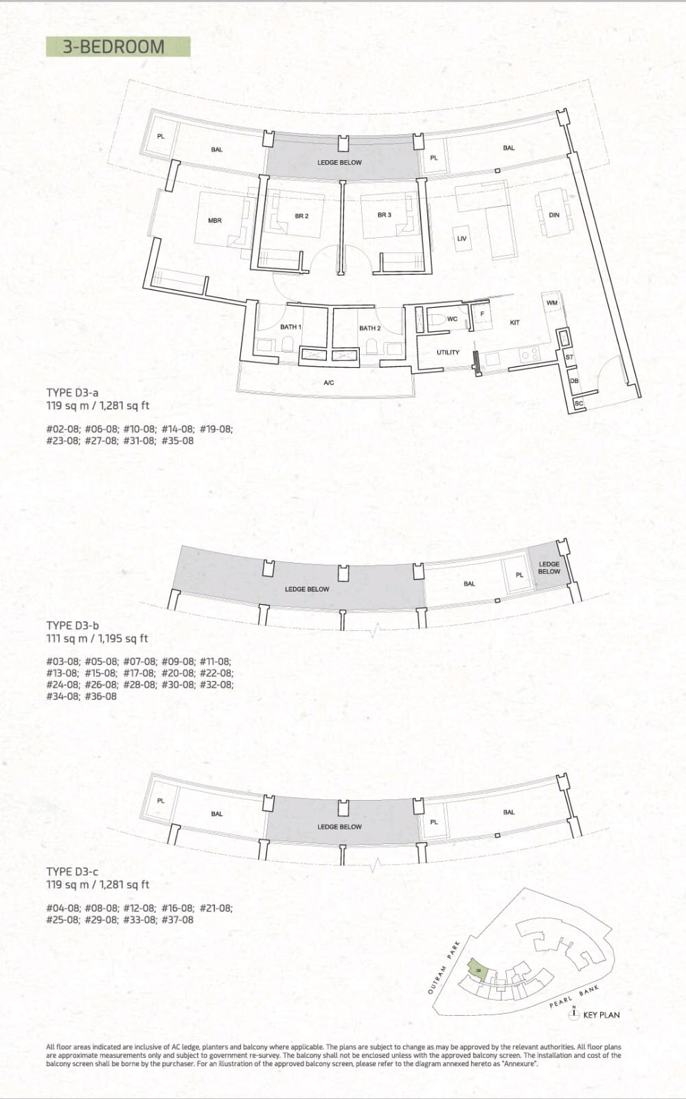OPB Floor plan 3B D3-a, b and c