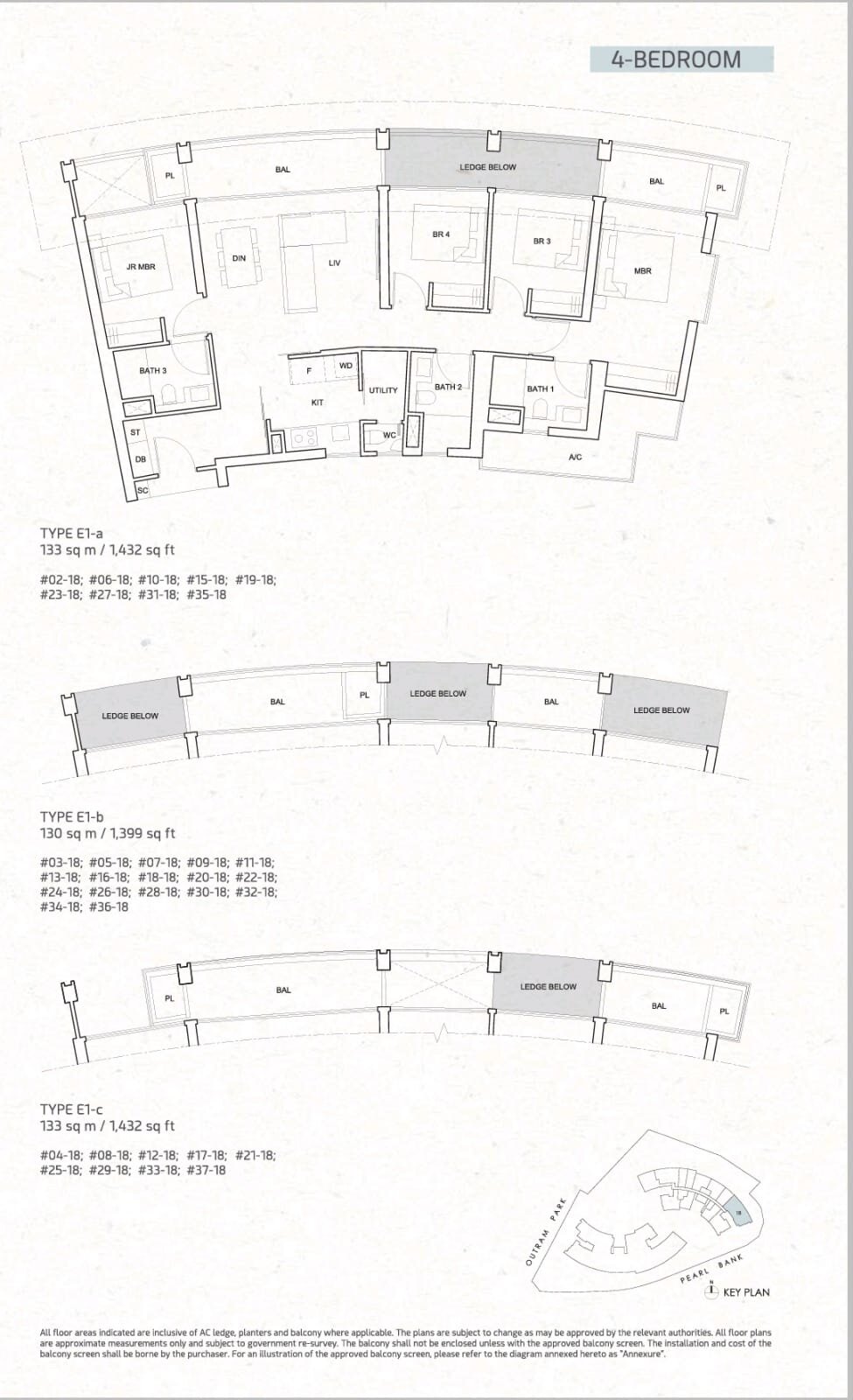 OPB Floor plan 4B E1-a, b and c