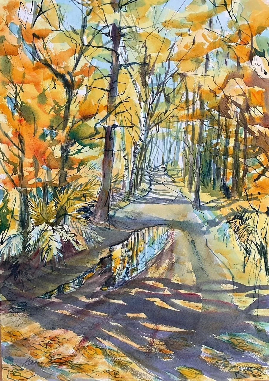 KAREN PEARSON DEMONSTRATES AN AUTUMN WOODLAND SCENE IN WATERCOLOUR
