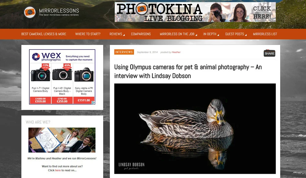Surrey Fine Art Pet and Animal Photography Interview at Mirrorlessons