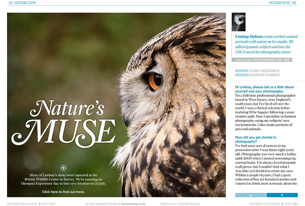 Interviewed by the Olympus Magazine July 2013
