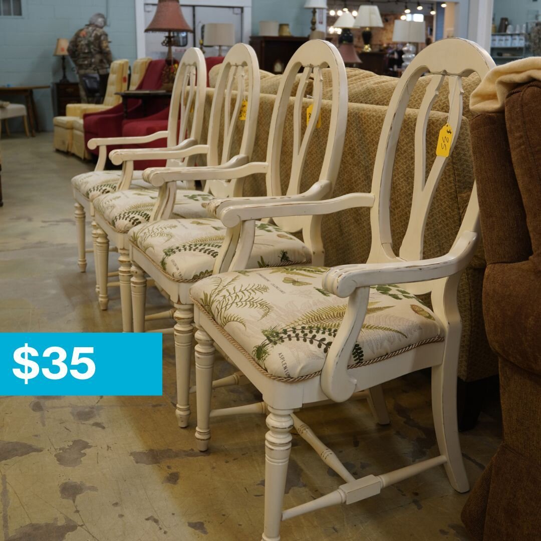 We have tons of different chairs. Whether you need something for a kitchen, patio, or den. Stop by the ReStore and check them out! #chairs