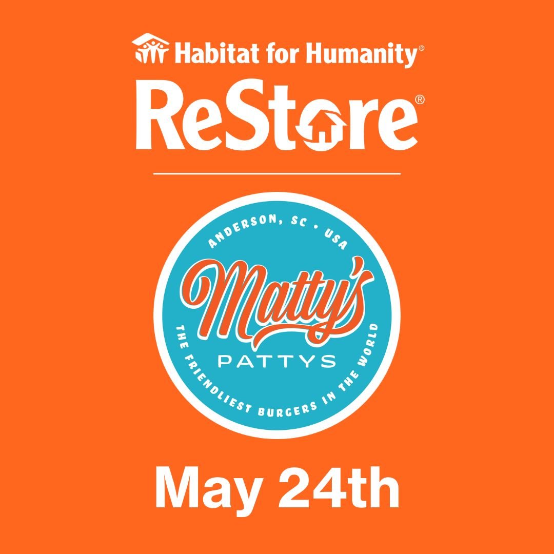 We are happy to announce we will have @mattyspattys.sc at the ReStore on Friday, May 24th. So, if you are looking for somewhere to get lunch and do some shopping make sure to stop by and get yourself a patty! #foodtrucks
