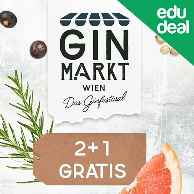 😍 Hol dir 2+1 Tickets gratis f&uuml;r den Ginmarkt Wien mit deinem #edudeal 🍋
Probiere gemeinsam mit deinen Freunden alles, was die Gin-Welt zu bieten hat beim Ginfestival Wien &amp; erhalte 2+1 Tickets gratis! 🤑

#edudeal #ginmarktwien #ginfestiv