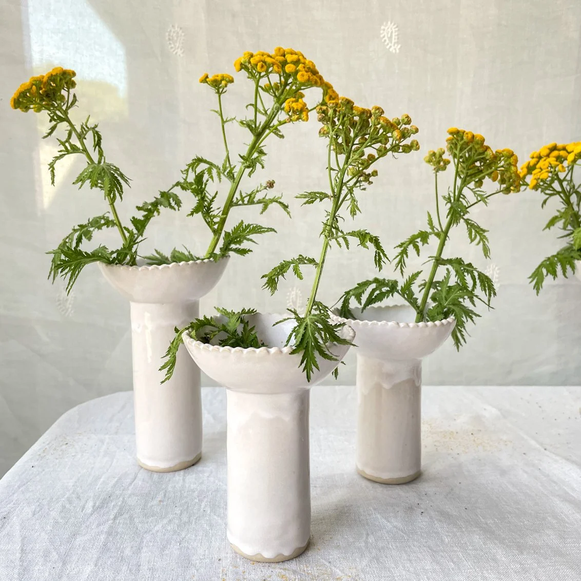 White Bud Vase-Stoneware