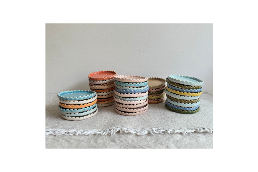 Ceramic Coaster-Scallop Edge