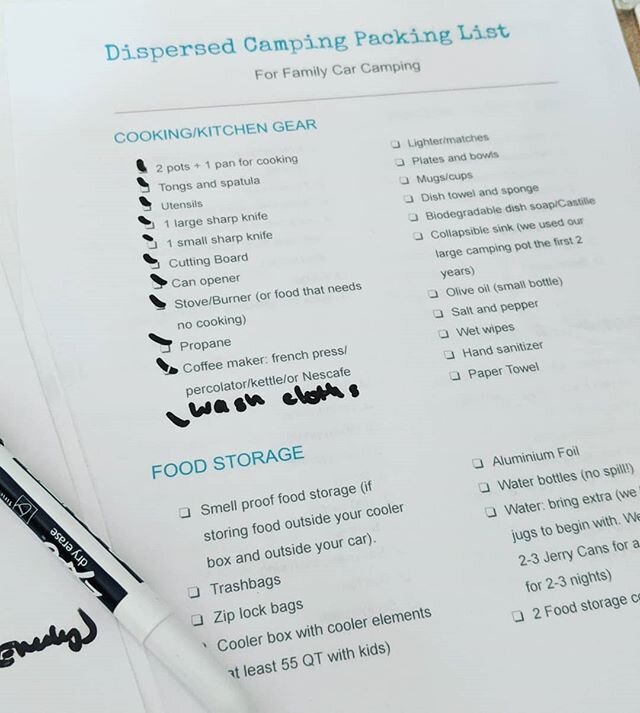 First camping trip of the season (yay) means that packing is a bit of a challenge.
-
 Despite lots of practice and endless lists, I still feel rusty at the beginning of each season.
-
 It helps to have a list, either on my phone or on paper. I notice